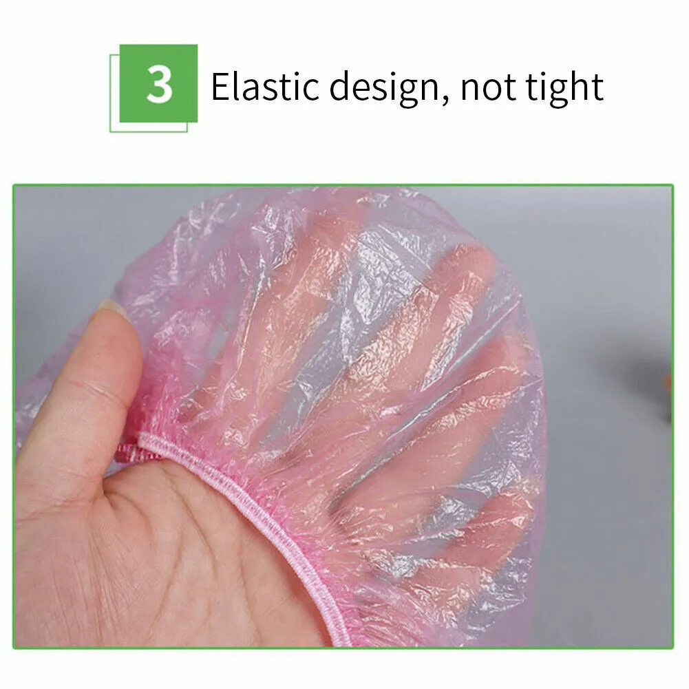 US 100~400 Pack Disposable Shower Cap White Yellow Pink Blue One-off Elastic Cap