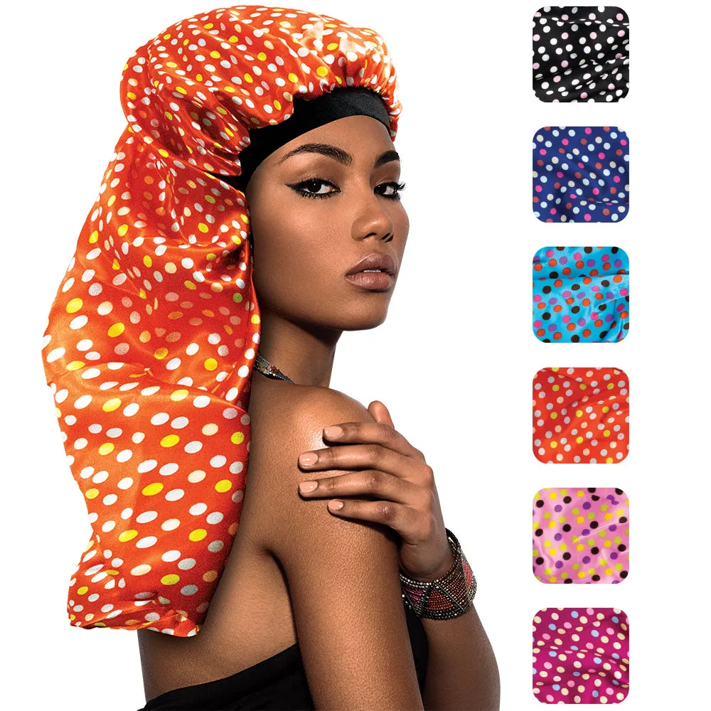 X-TRA LONG SILKY DESIGNED BONNET CAP (SINGLE LAYER) - 1DZ (12PCS)